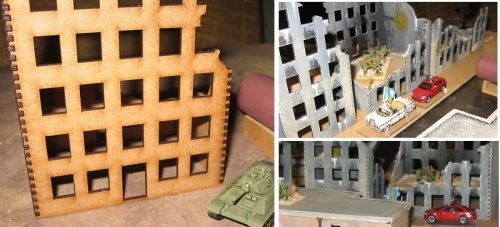 Warbases Stalingrad buildings before and after painting